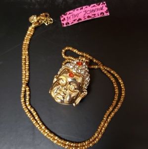 Betsy Johnson Buddha head necklace
